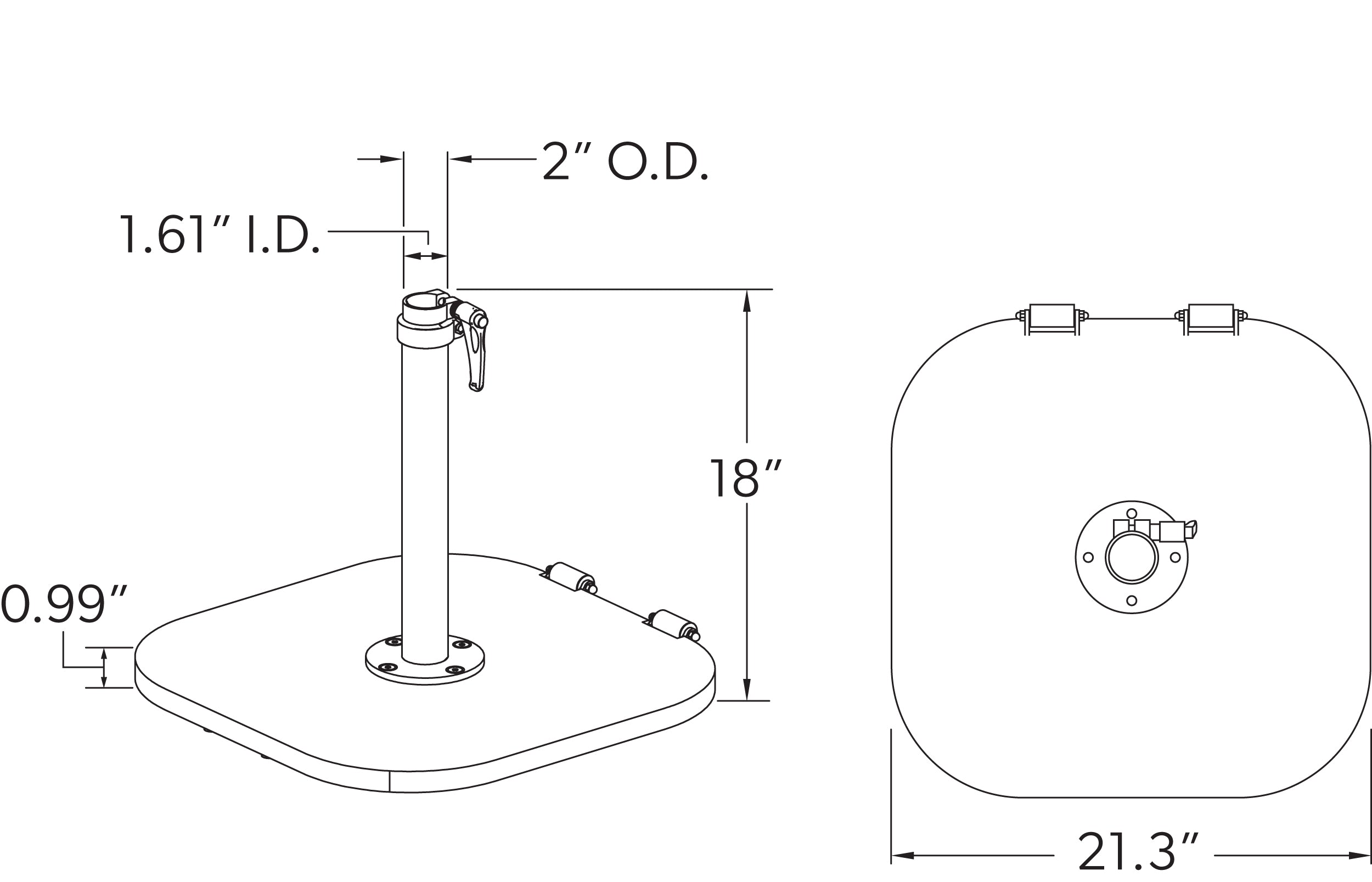 Treasure Garden Aspen 120 lbs. Steel Umbrella Base w/ Casters